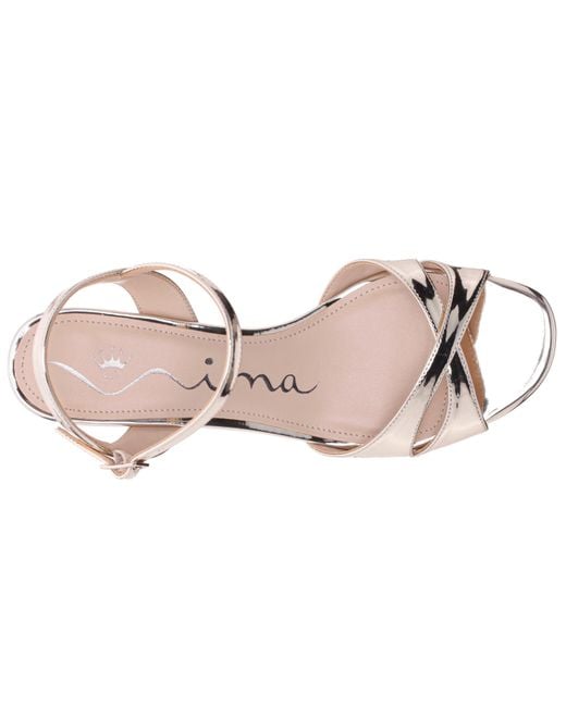Nina Pink Felix-womens Platino Mirror Metallic Patent Low-heel Wedge Sandal
