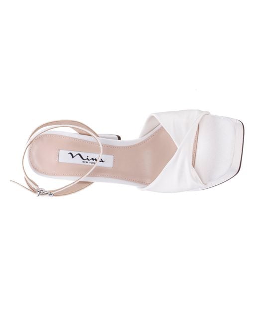Nina White Stacie-ivory Satin Block High-heel Platform Sandal
