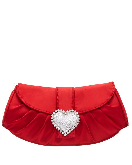 Nina Apolina-red Rouge crystal Heart Adorned Clutch