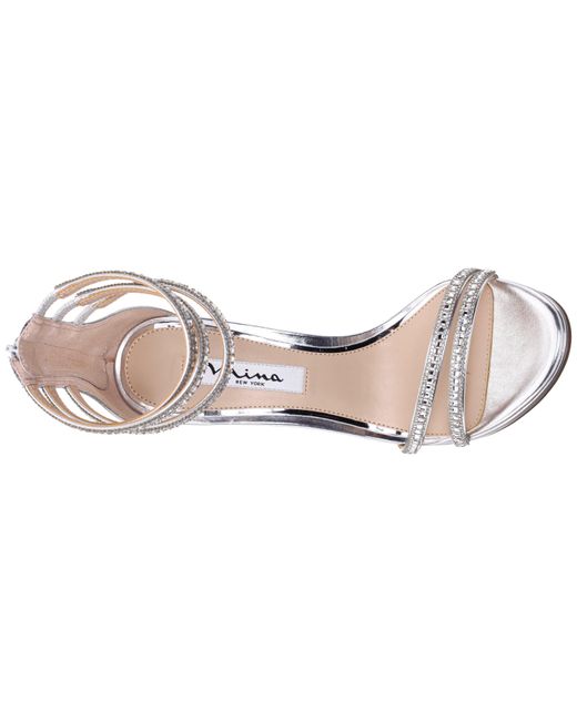 Nina Rikki-women's Silver Metallic Foil High-heel Platform Sandals