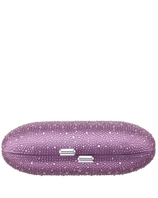 Nina Purple Dally-violet allover Crystal Oval Minaudiere
