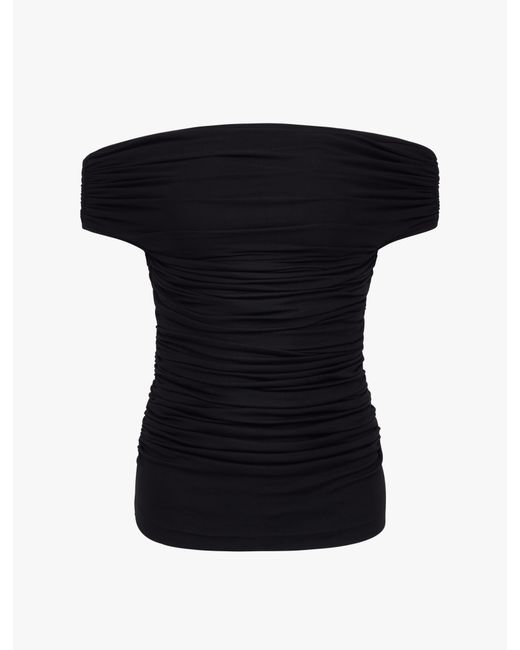 NINETY PERCENT Noho Micromodal Ruched Top In Black