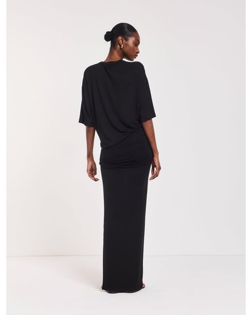 NINETY PERCENT Blue Leah Ruched Maxi Skirt In Black