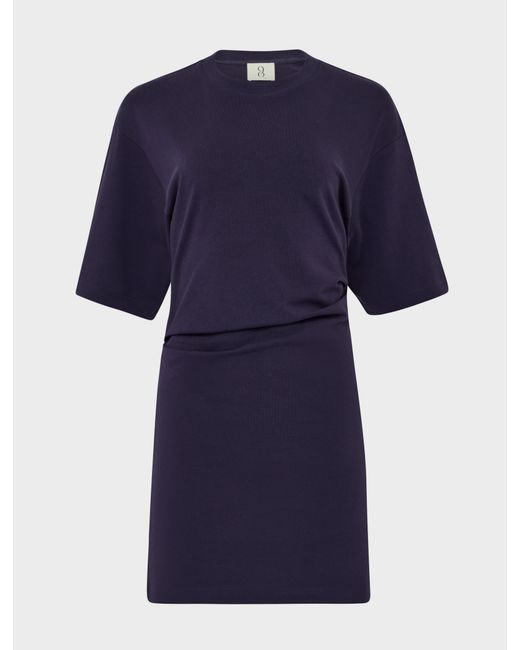 NINETY PERCENT Blue Raya T-shirt Dress In Aubergine