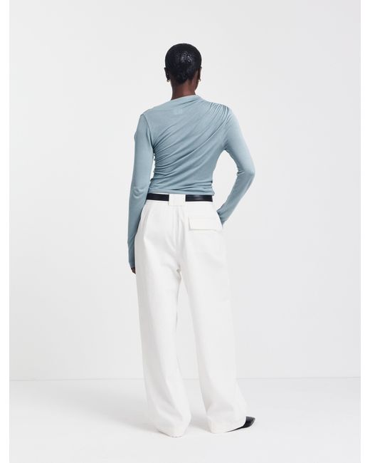 NINETY PERCENT Organic Cotton Denim Trousers In Off White