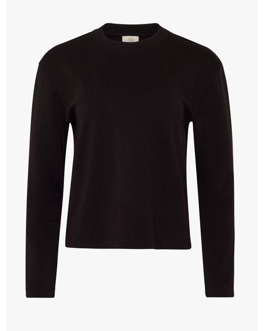 NINETY PERCENT Compact Cotton Long Sleeve T-shirt In Black