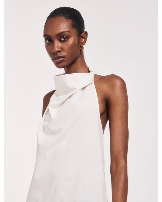 NINETY PERCENT Avery Scarf Top In Off White