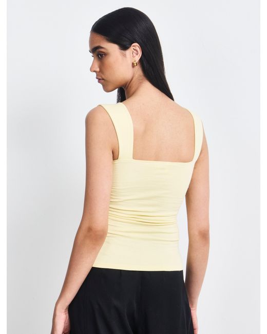 NINETY PERCENT Green Aki Cami Top In Lemon