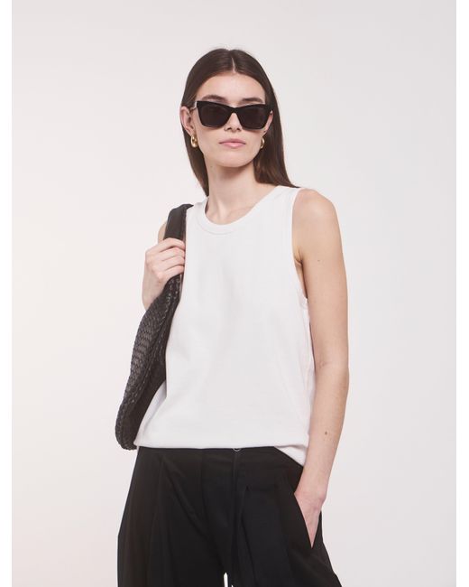 NINETY PERCENT Classic Cotton Boyfriend Tank In White