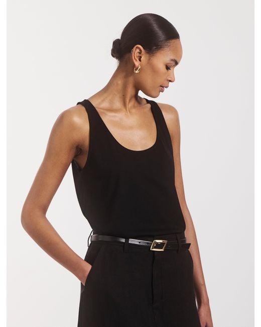 NINETY PERCENT Lightweight Cotton Loose Tank In Black