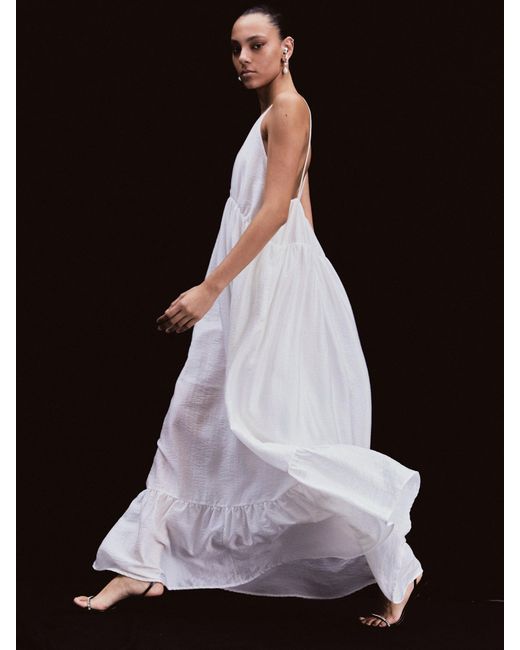 Ninetypercent Black Koulika Dress In White