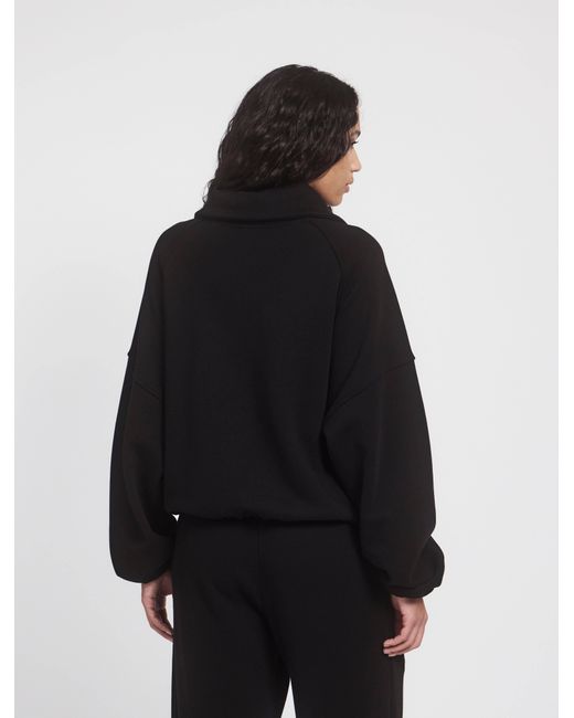 NINETY PERCENT Classic Half Zip Sweatshirt In Black