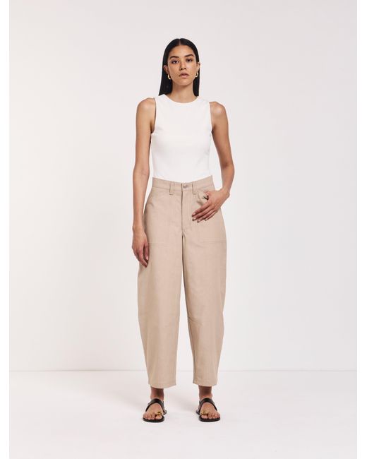 NINETY PERCENT Natural Mila Barrel Leg Cargo In Taupe
