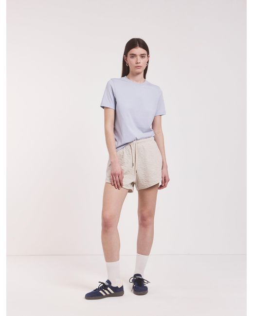NINETY PERCENT Pink Classic Sweatshort In Oatmeal Melange