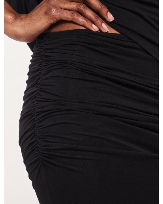 NINETY PERCENT Blue Leah Ruched Maxi Skirt In Black