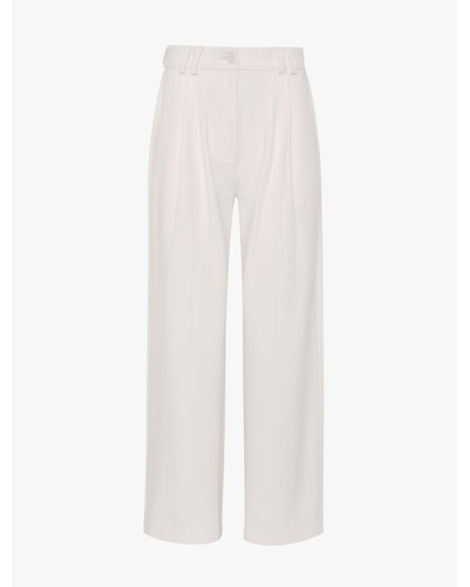 NINETY PERCENT Organic Cotton Denim Trousers In Off White