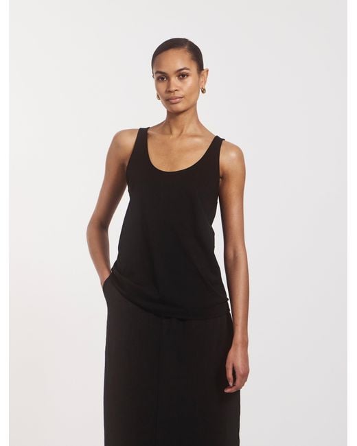NINETY PERCENT Lightweight Cotton Loose Tank In Black