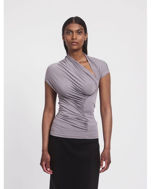 NINETY PERCENT White Scarab Micromodal Cut Out Top In Dusk