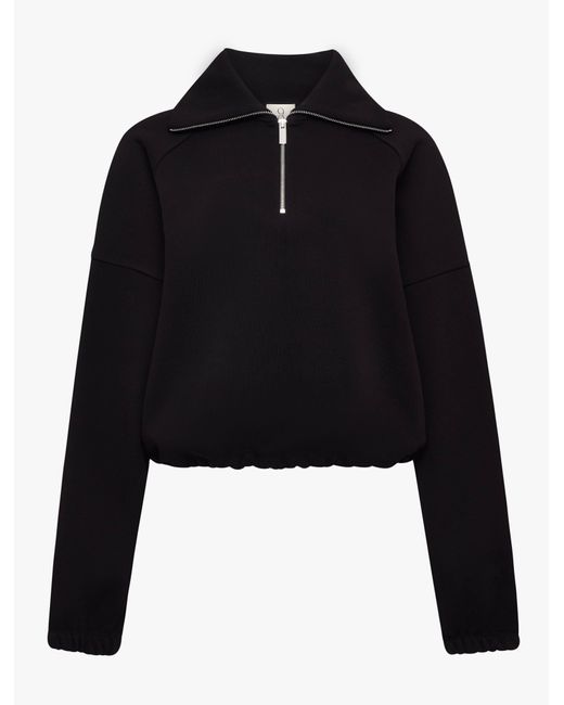 NINETY PERCENT Classic Half Zip Sweatshirt In Black