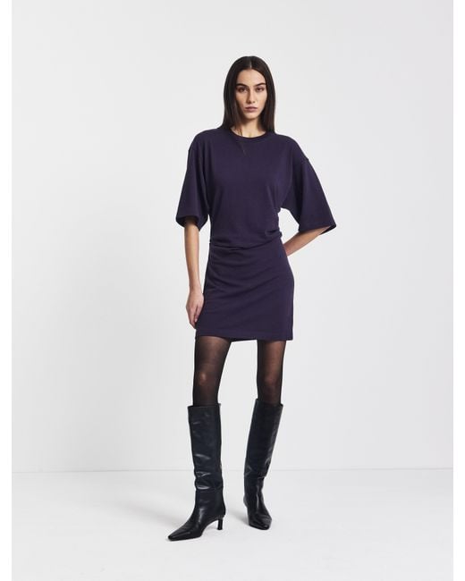 NINETY PERCENT Blue Raya T-shirt Dress In Aubergine