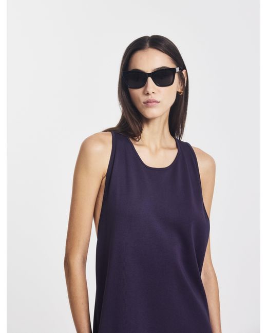 NINETY PERCENT Blue Siq Dress In Aubergine