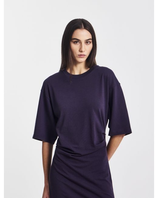 NINETY PERCENT Blue Raya T-shirt Dress In Aubergine