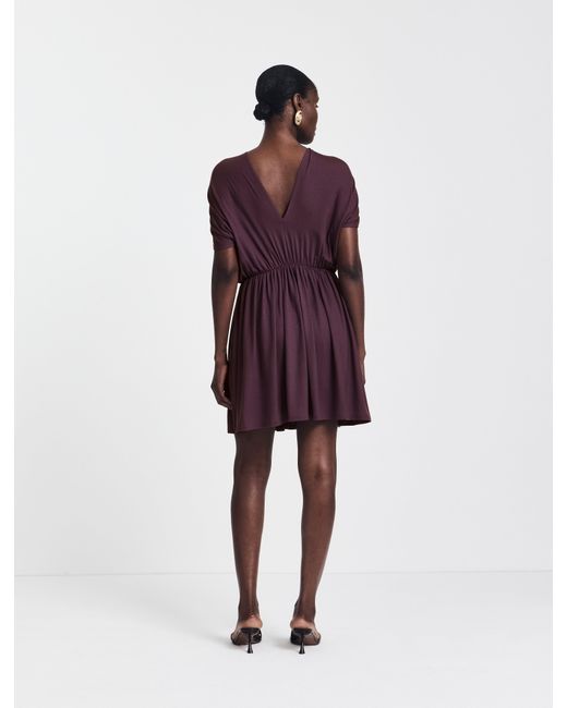 NINETY PERCENT Red Bythos Reversible Dress In Merlot