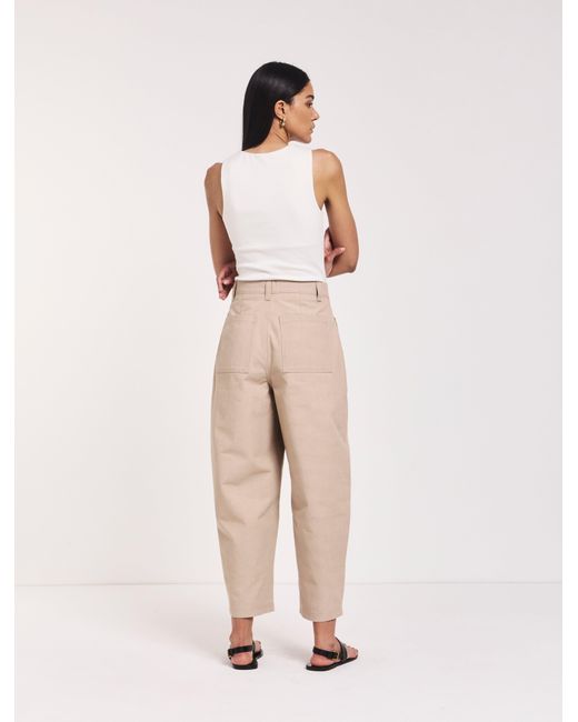 NINETY PERCENT Natural Mila Barrel Leg Cargo In Taupe
