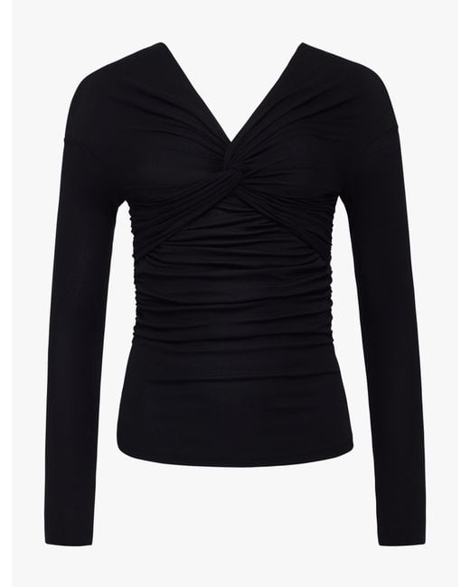 NINETY PERCENT Vesta Micromodal Knot Long Sleeve Top In Black