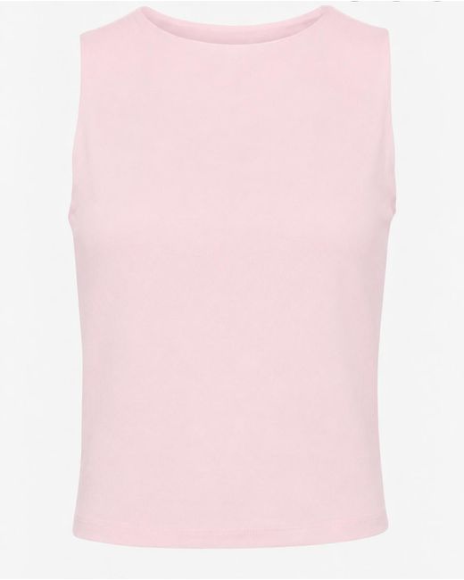 NINETY PERCENT White Maya Cropped Tank In Dusk Pink