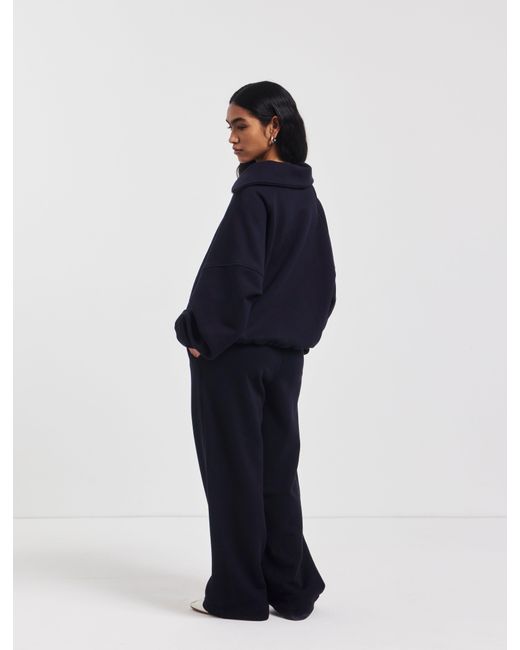 NINETY PERCENT Blue Straight Leg Sweatpant In Darkest Navy