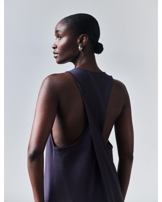 NINETY PERCENT Blue Siq Dress In Aubergine