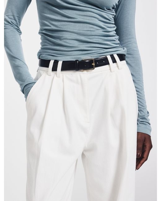 NINETY PERCENT Organic Cotton Denim Trousers In Off White