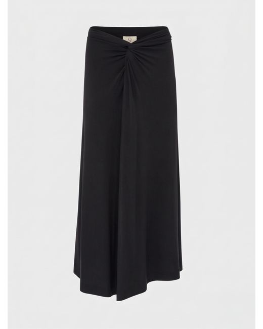 NINETY PERCENT White Sadie Twist Midi Skirt In Black