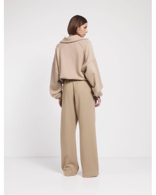 NINETY PERCENT Natural Straight Leg Sweatpant In Taupe