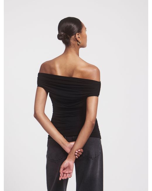 NINETY PERCENT Noho Micromodal Ruched Top In Black