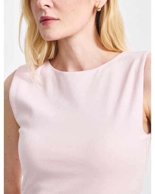 NINETY PERCENT White Maya Cropped Tank In Dusk Pink