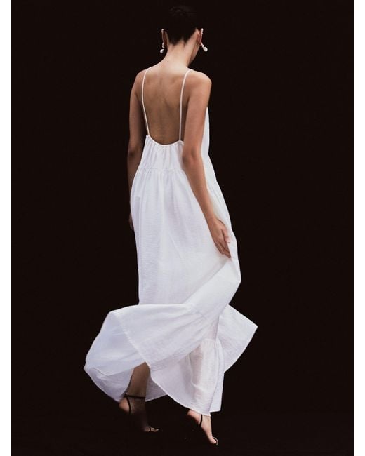 NINETY PERCENT Black Koulika Dress In White