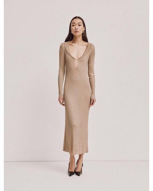 NINETY PERCENT Natural Kea Dress In Taupe