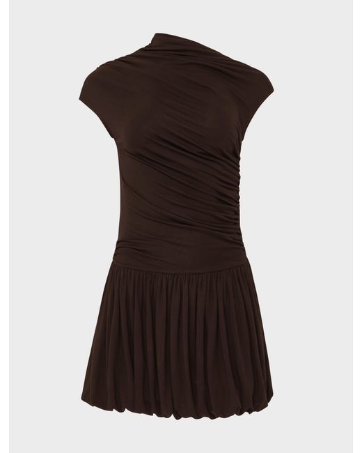 NINETY PERCENT White Bailey Mini Dress In Bitter Chocolate