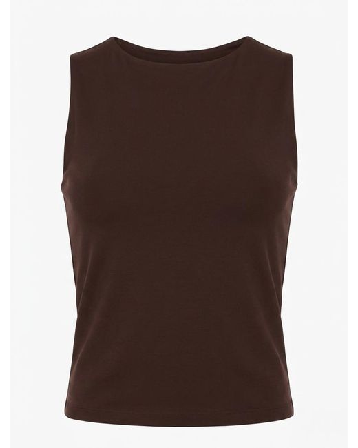 NINETY PERCENT Blue Maya Cropped Tank In Bitter Chocolate