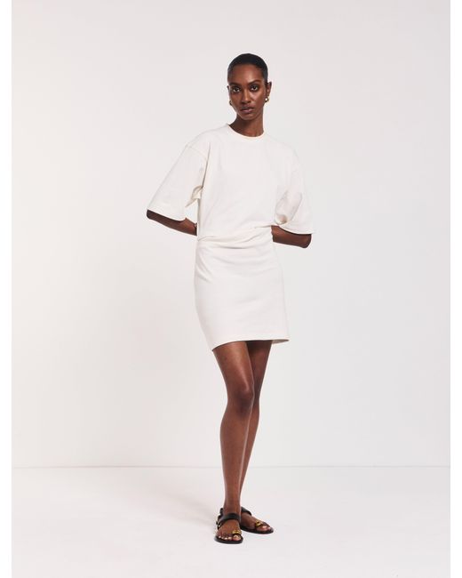 NINETY PERCENT Natural Raya T-shirt Dress In Off White