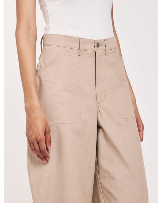 NINETY PERCENT Natural Mila Barrel Leg Cargo In Taupe