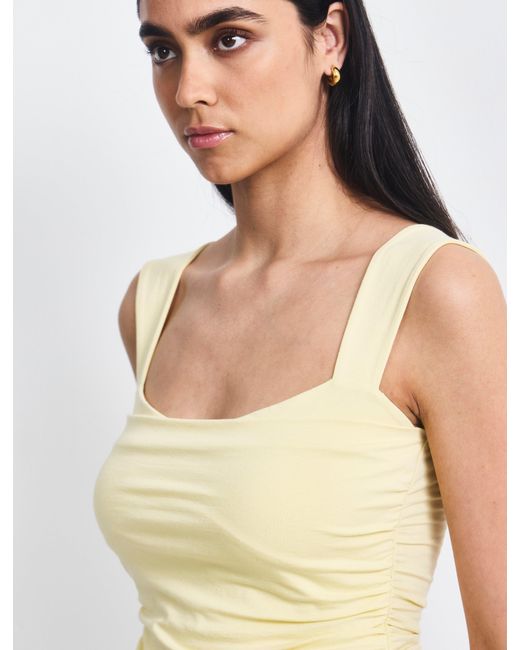 NINETY PERCENT Green Aki Cami Top In Lemon