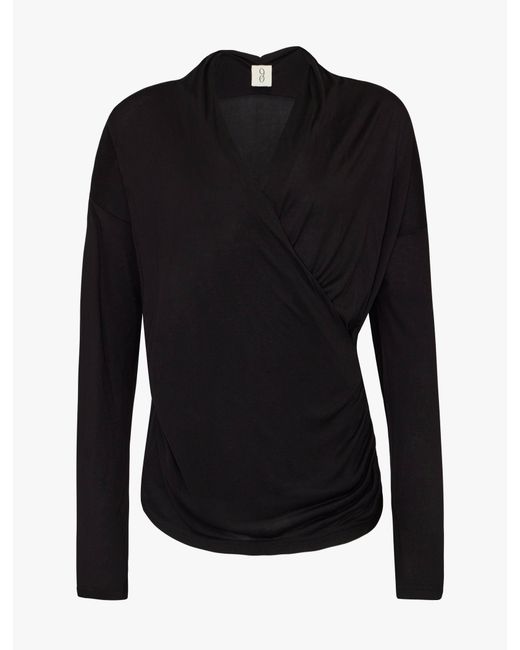 NINETY PERCENT Calix Draped Top In Black