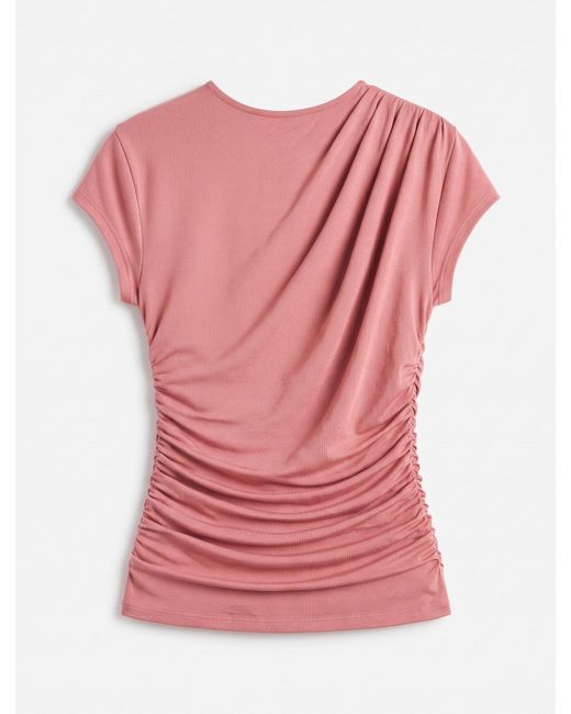 NINETY PERCENT Red Jamie Drape Top In Melon