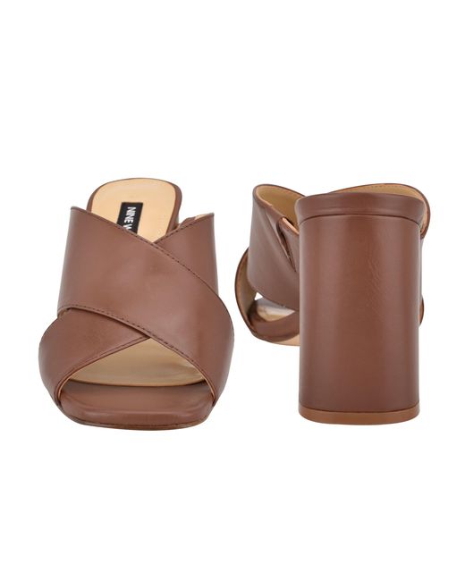 nine west galvin block heel slide sandals