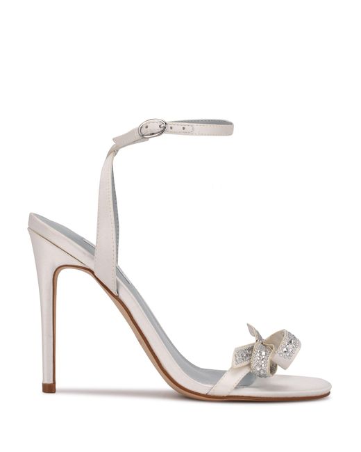 Nine West Marry Bow Heeled Sandals in White - Lyst