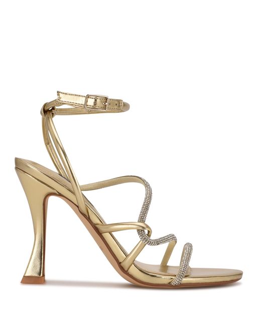 Nine West Blitz Ankle Strap Sandals in Metallic - Lyst