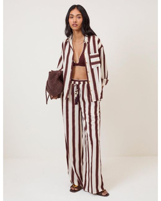 Nobody's Child Brown Striped Shirt
